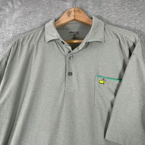 Masters Tech Golf Polo Shirt Mens XL Green Masters Logo Pocket Short Sleeve